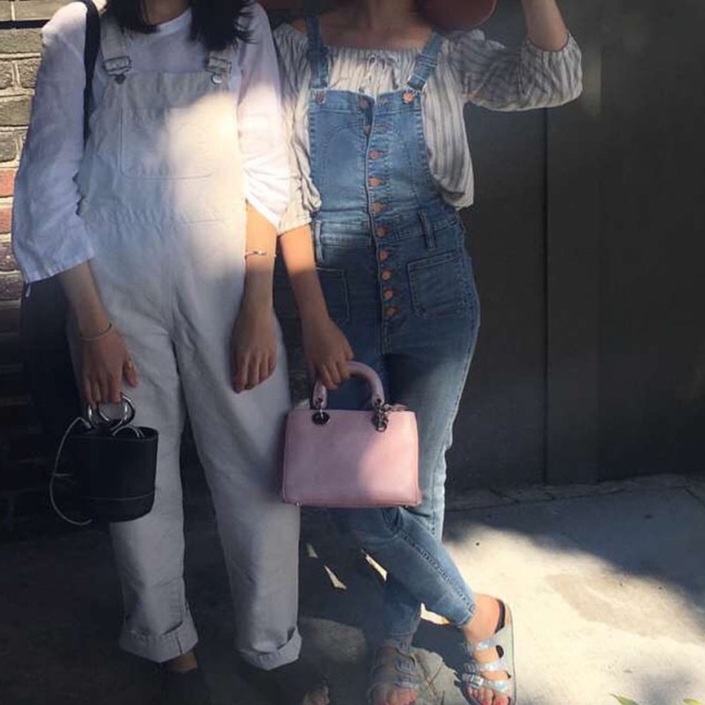 Madewell overall , button up overall , denim